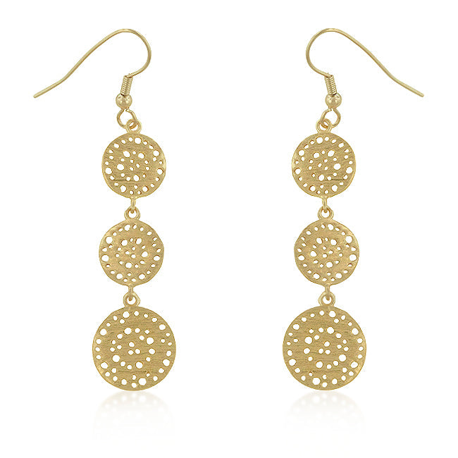 Golden Filigree Circle Earrings