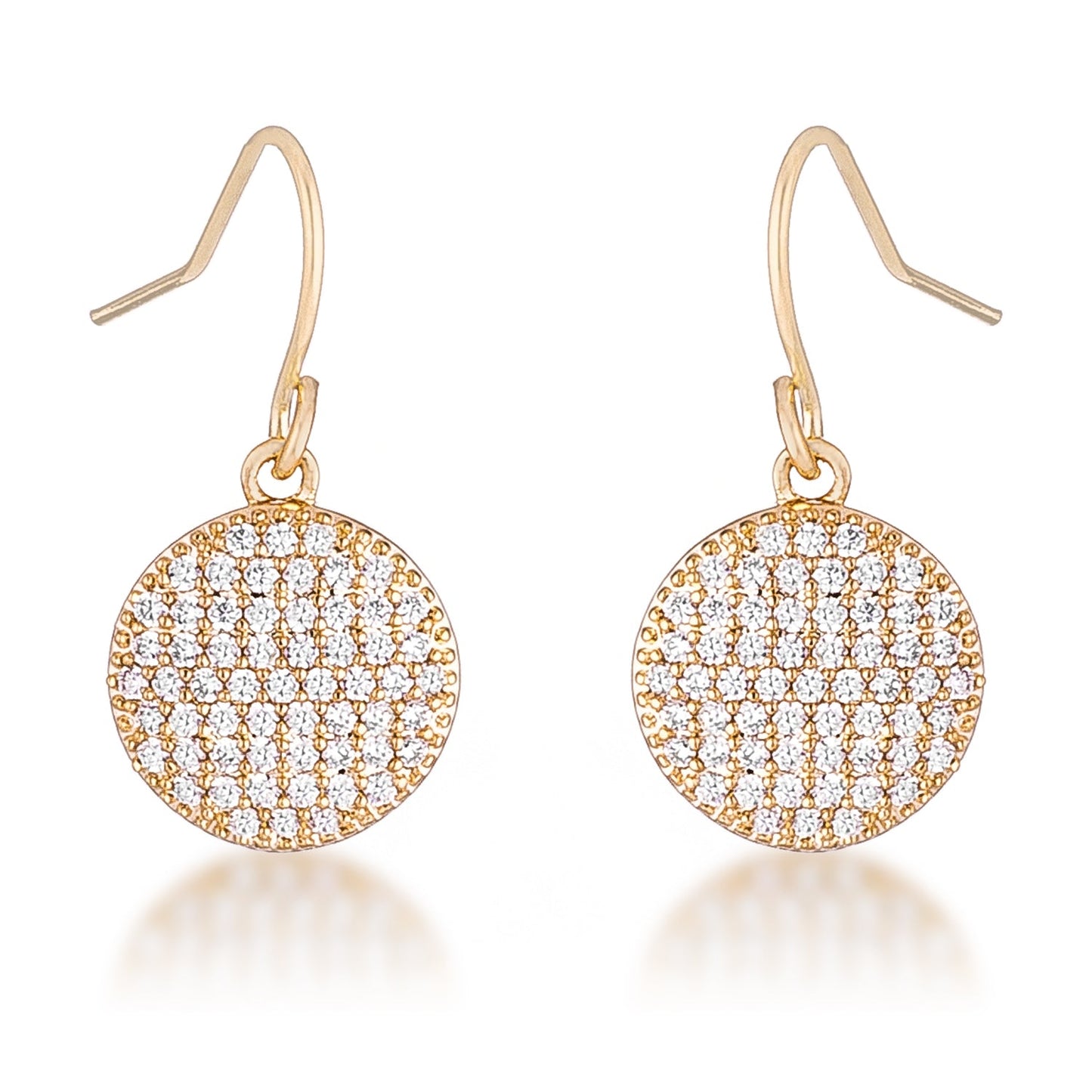 .6 Ct Elegant CZ Gold Plated Disk Earrings