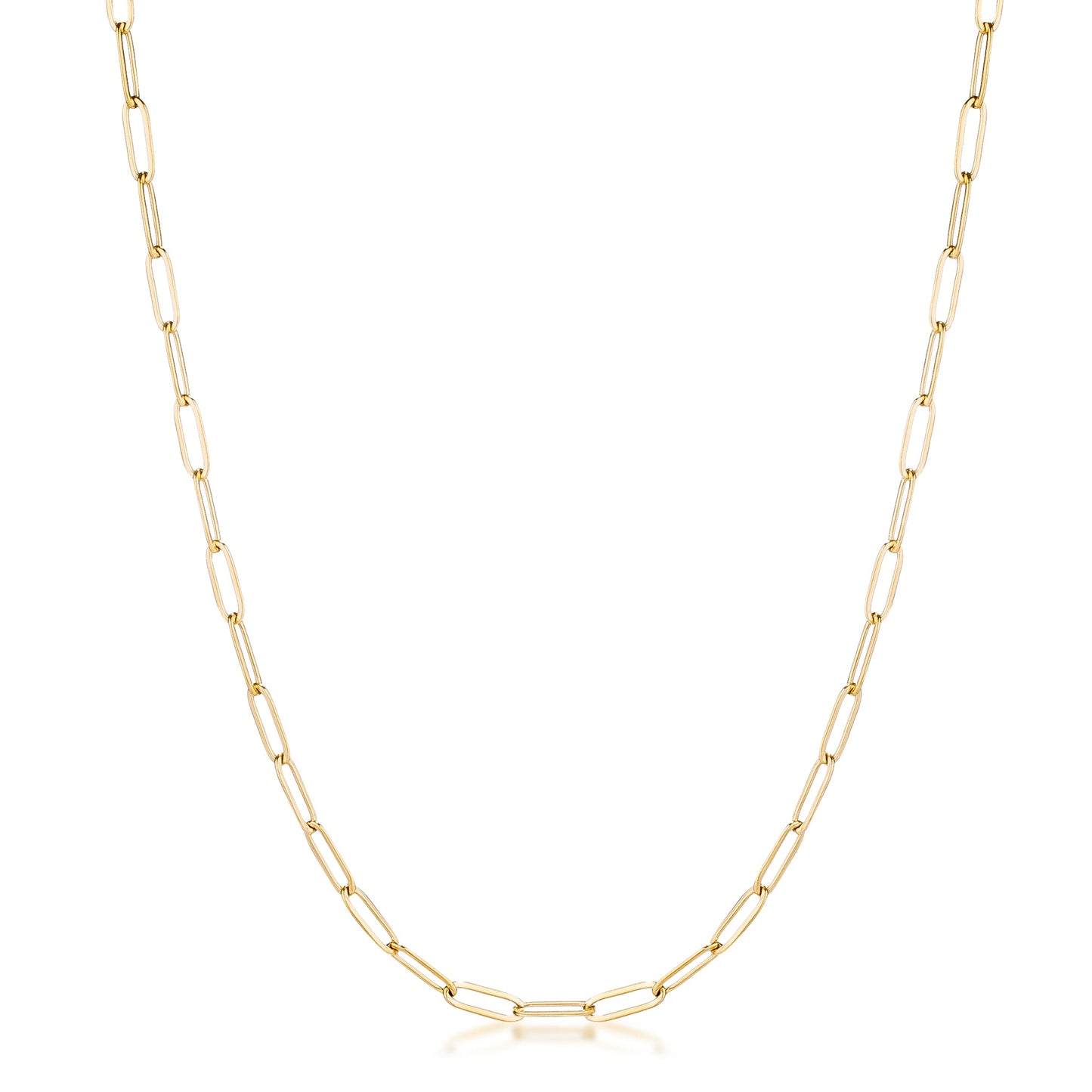 16 Gold Plated Linked Petite Paperclip Chain Necklace