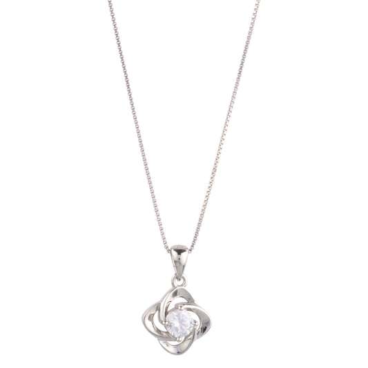 925 Sterling Silver Love Knot Pendant Necklace