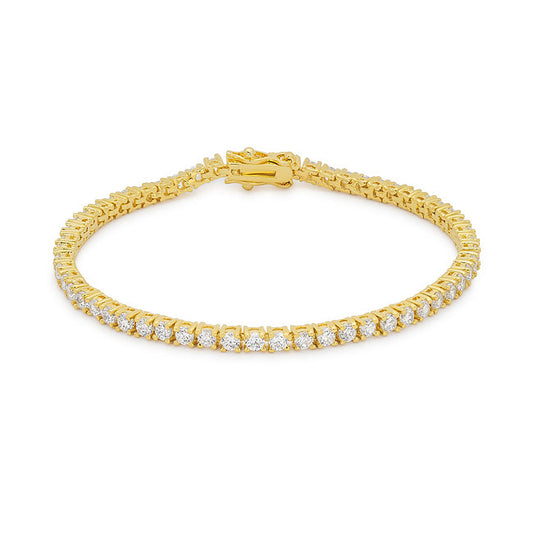 Goldtone Finish Victorian Cubic Zirconia Tennis 8 Inch Bracelet