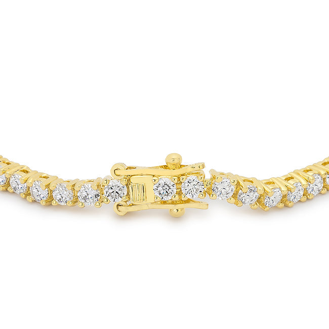 Goldtone Finish Victorian Cubic Zirconia Tennis 8 Inch Bracelet