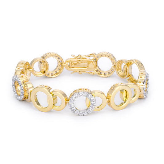 Circle Bijoux 7 Inch Two Tone Bracelet