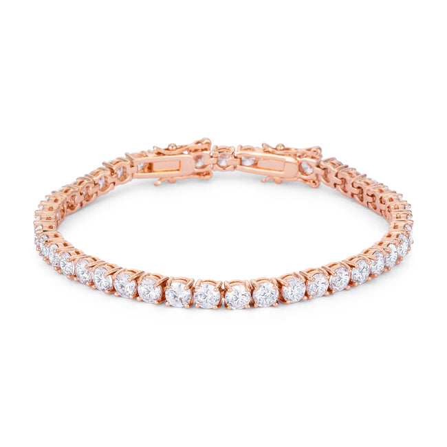 17.6 Ct Rosegold Tennis Bracelet with Shimmering Round CZ