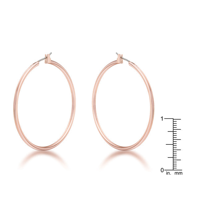 45mm Rose Gold Plated Hoop Earrings