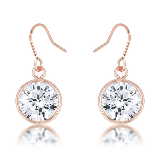 5.5 Ct Rose Gold CZ Drop Earrings