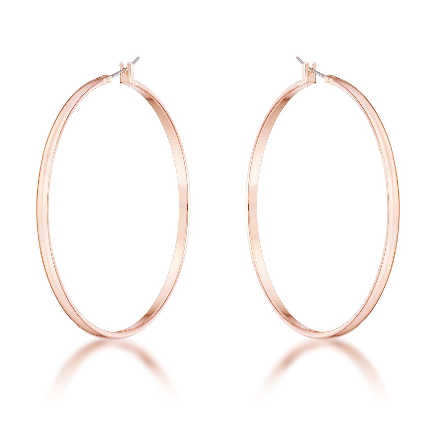 55mm Rose Gold Plated Classic Hoop Earrings