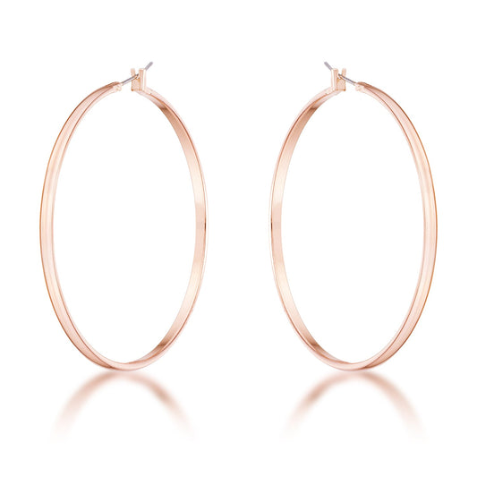 55mm Rose Gold Plated Classic Hoop Earrings