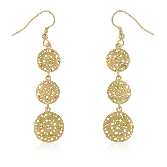 Golden Filigree Circle Earrings