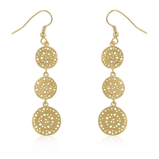 Golden Filigree Circle Earrings