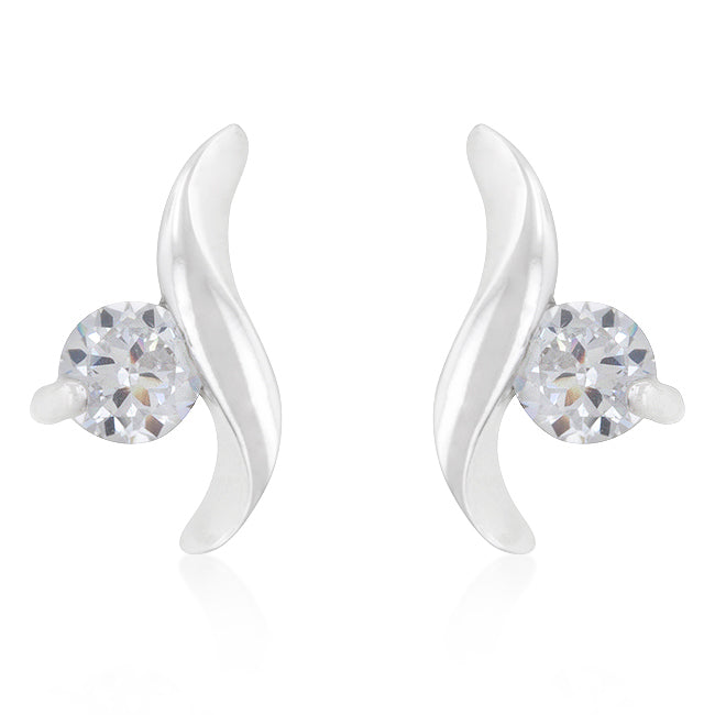 Twisting Solitaire Cubic Zirconia Earrings