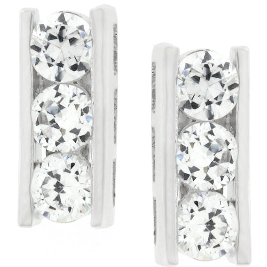 Cubic Zirconia Slate Stud Earrings