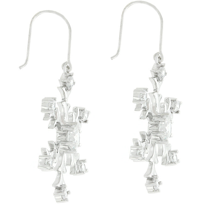 Silver Snowflake Dangle Earrings