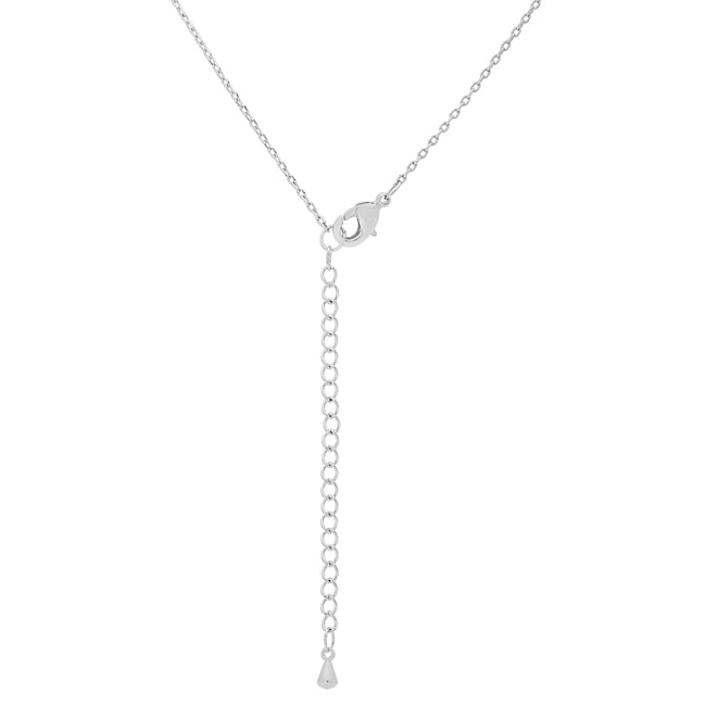 Rhodium Plated Finish Initial E Pendant