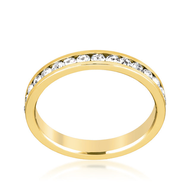 Stylish Stackables Clear Crystal Gold Ring