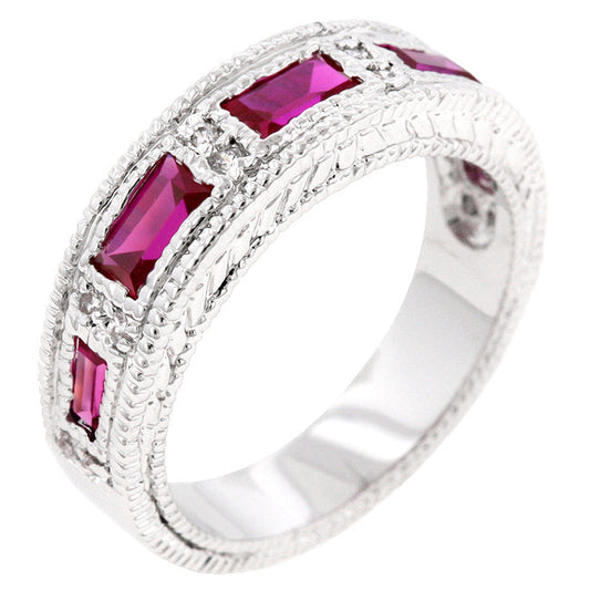 Ruby Red Bezel Eternity Band