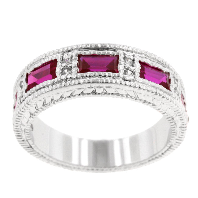 Ruby Red Bezel Eternity Band