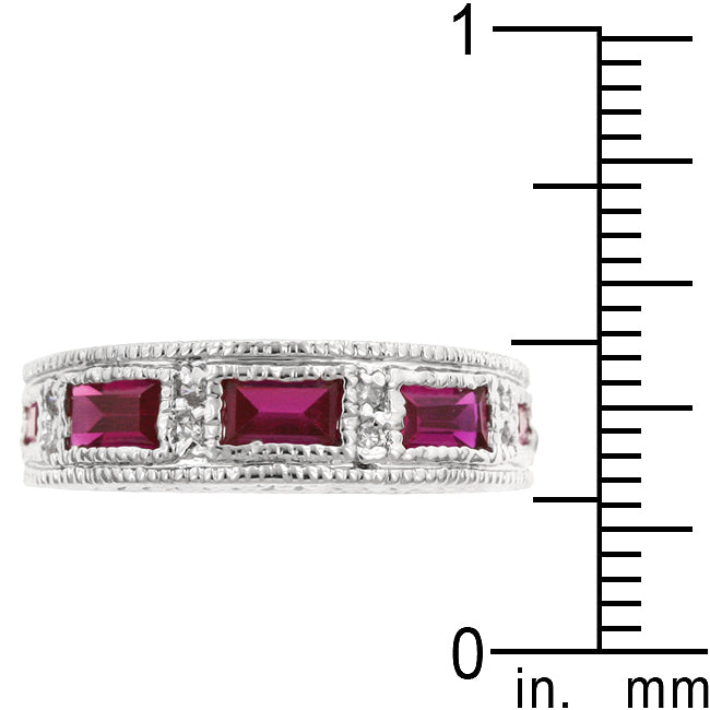 Ruby Red Bezel Eternity Band