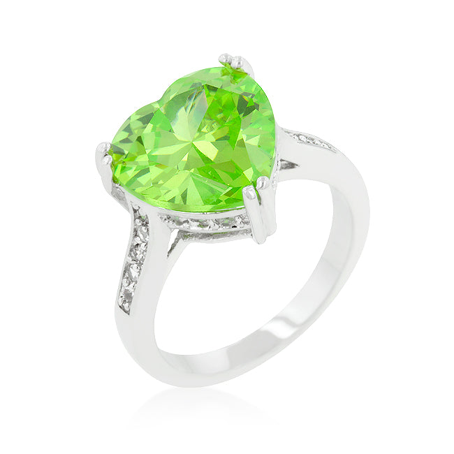 Apple Green Heart Ring