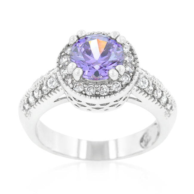 Lavender Halo Engagement Ring