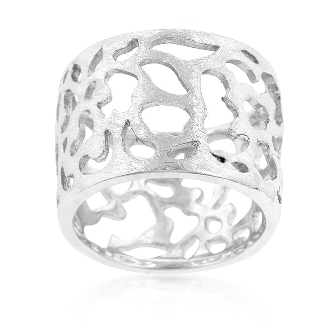 Filigree Matte Rhodium Ring