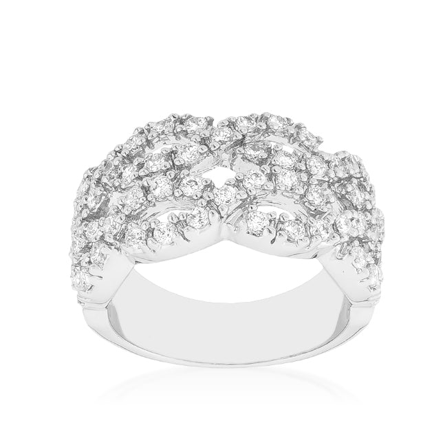 Braided CZ Cocktail Ring