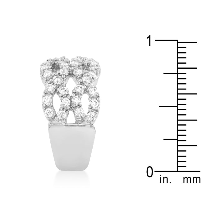 Braided CZ Cocktail Ring