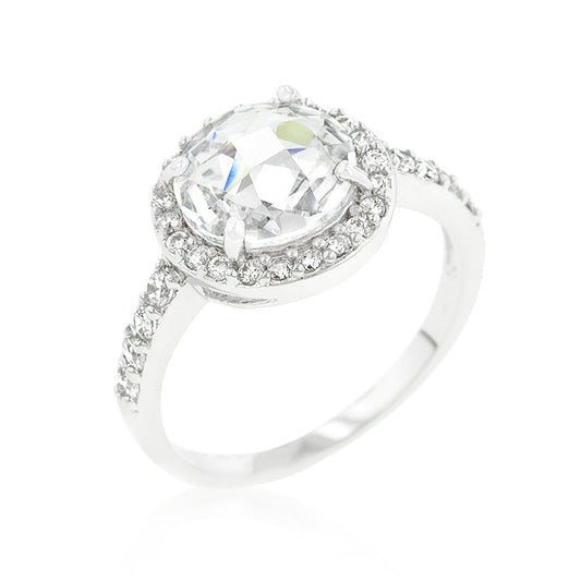 Halo Style Faceted Engagement Ring