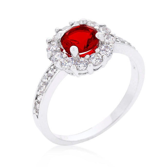 Ruby Red Halo Engagement Ring