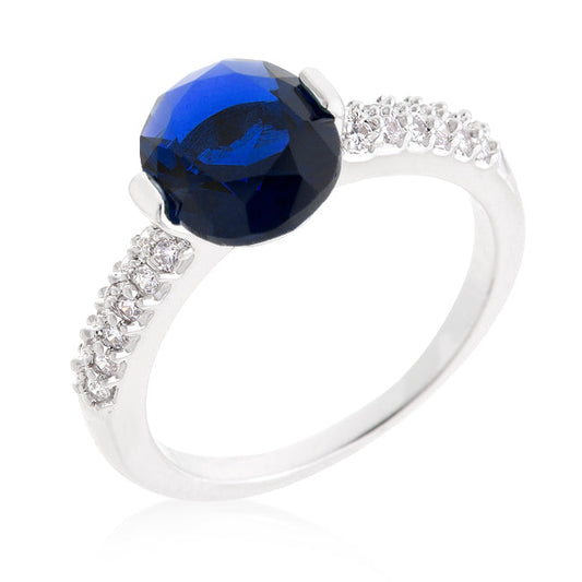 Blue Oval Cubic Zirconia Engagement Ring