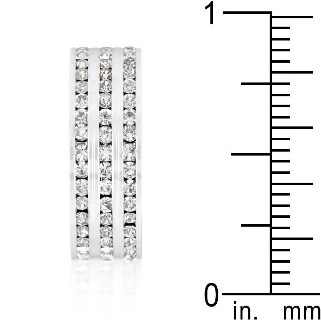 Triple Row Crystal Eternity Band