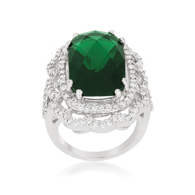 Green Cocktail Crest Ring