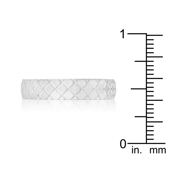 Textured Stainless Steel Band Ring