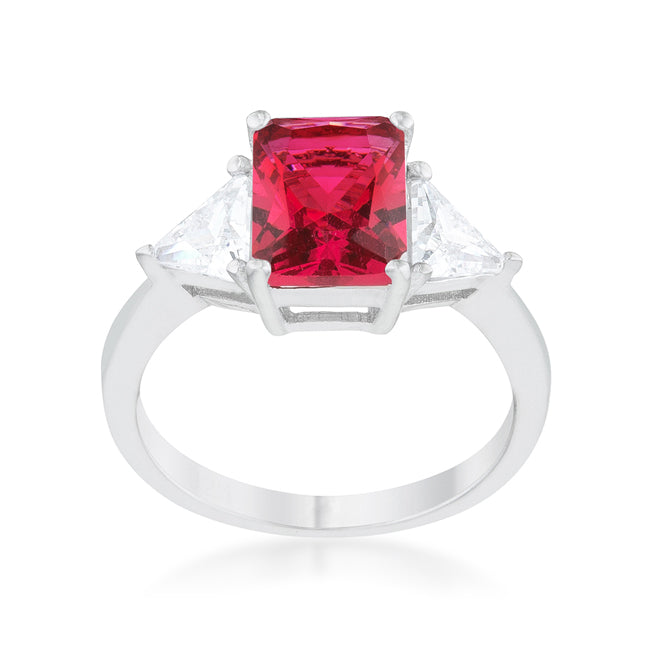 Classic Fuchsia Rhodium Engagement Ring