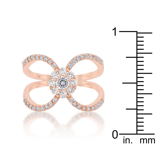 Joyce 0.4ct CZ Rose Gold Delicate Floral Wrap Ring