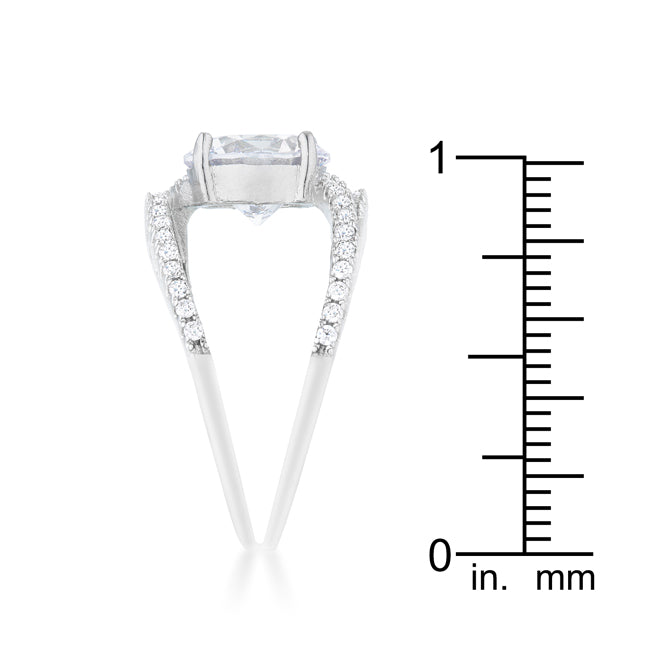 Girana 3ct Clear CZ Rhodium Contemporary Ring