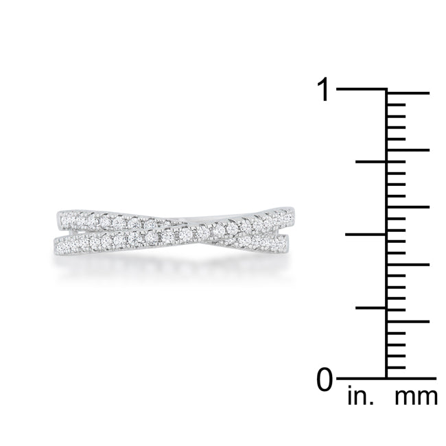 Mara 0.4ct CZ Rhodium Intertwined Simple Ring