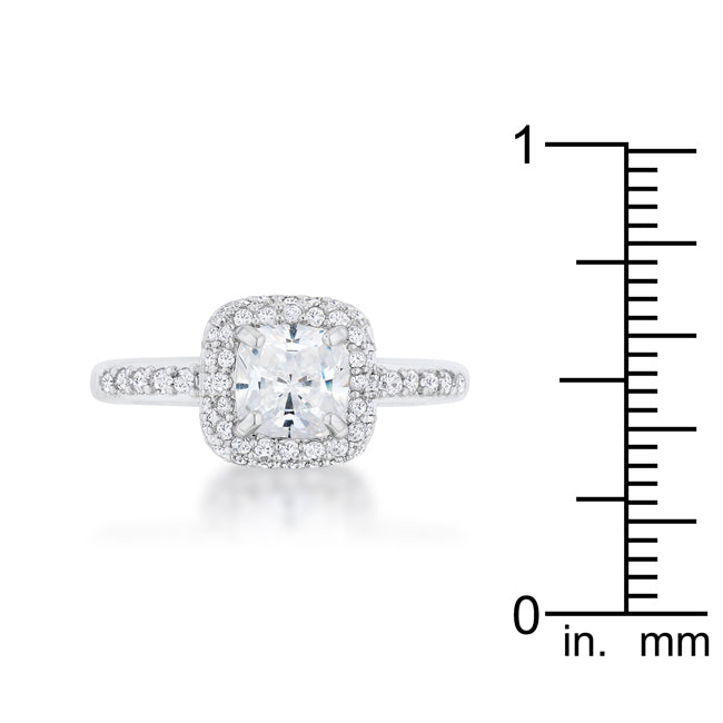 Serena 1.5ct Clear CZ Rhodium Art Deco Ring