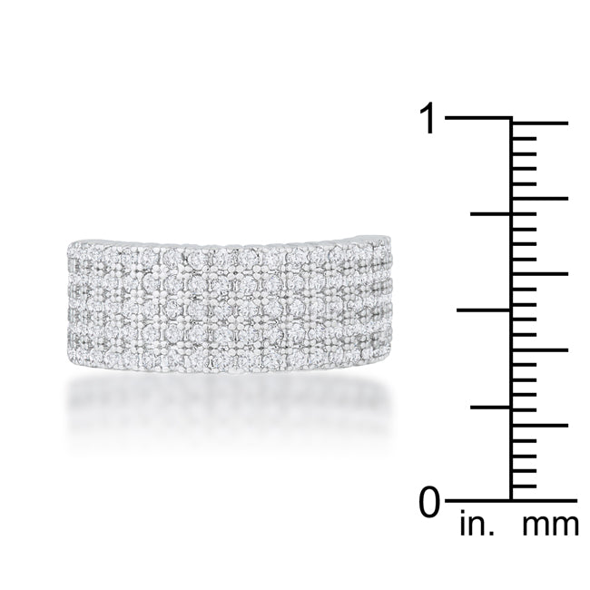 Gwen 1ct CZ Rhodium Wide Ring