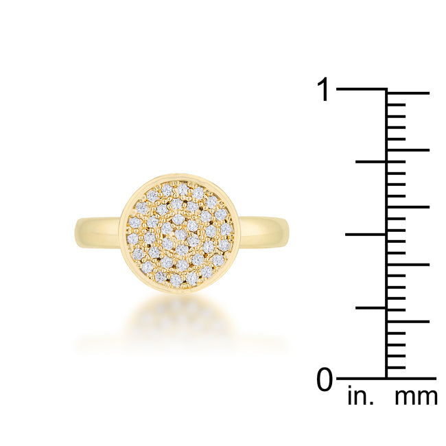 Krystal 0.2ct CZ 14k Gold Pave Circle Ring