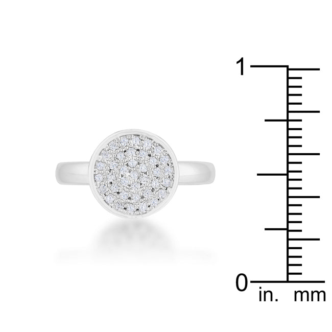 Krystal 0.2ct CZ Rhodium Pave Circle Ring