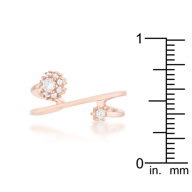 Krista 0.25ct CZ Rose Gold Abstract Wrap Ring