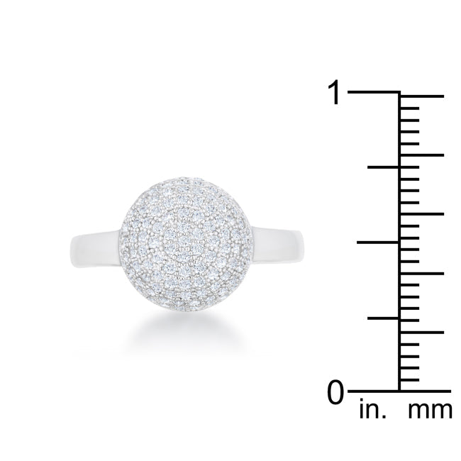 Brie 0.6ct CZ Rhodium Contemporary Sphere Ring