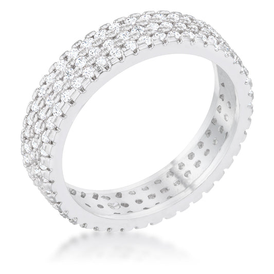 Chare 1.3ct CZ Rhodium Classic Band Ring