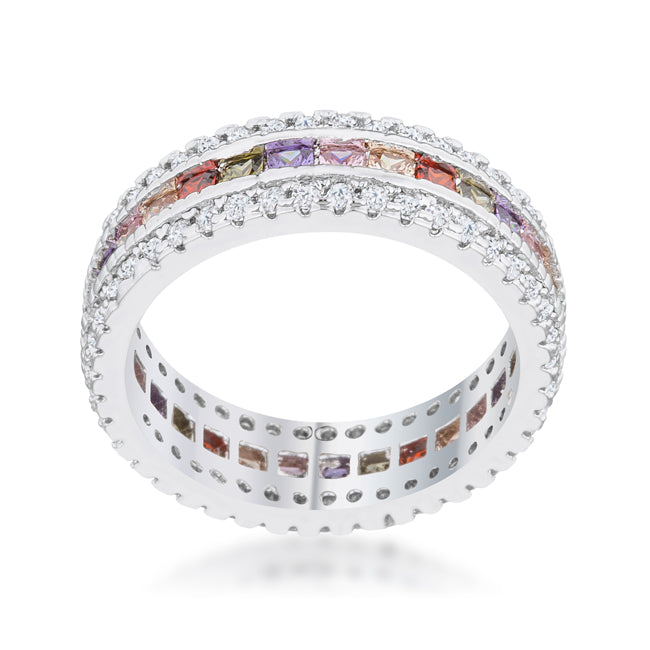 Paula 1.75ct Multicolor CZ Classic Band Ring