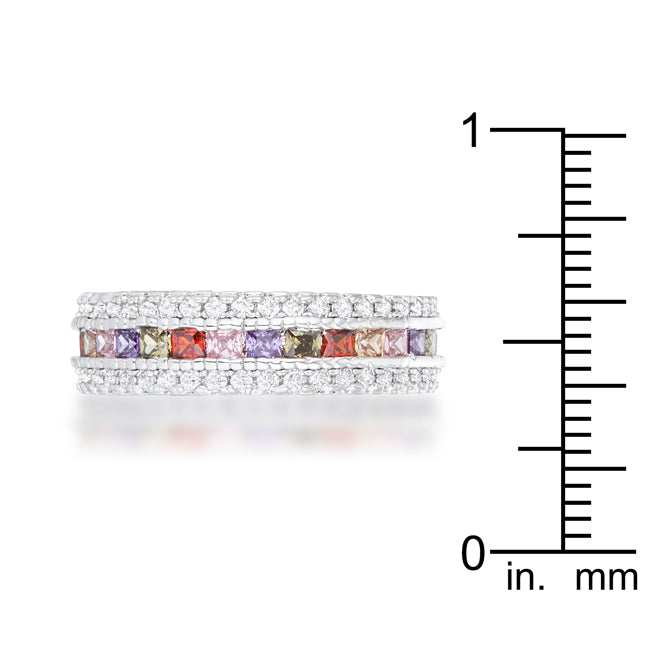 Paula 1.75ct Multicolor CZ Classic Band Ring