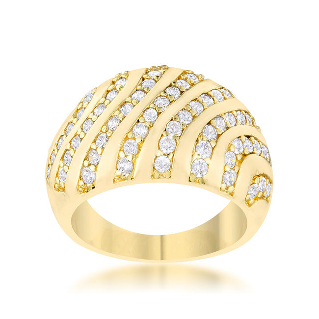 Shayla 0.95ct CZ 14k Gold Contemporary Dome Ring