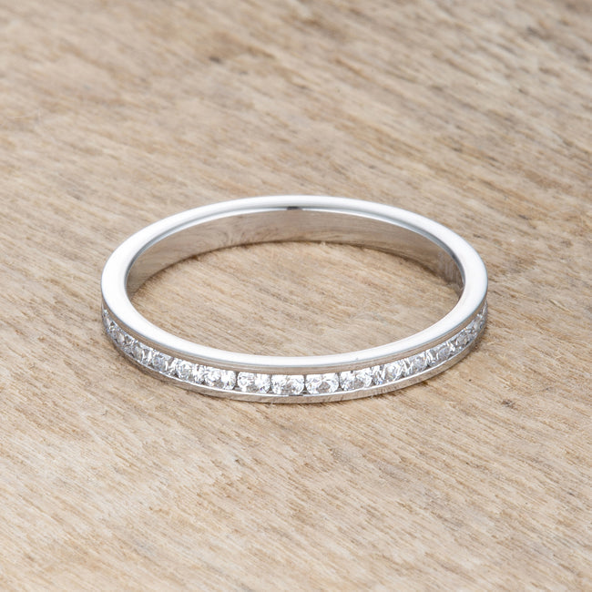 Teresa 0.5ct Clear CZ Stainless Steel Eternity Band