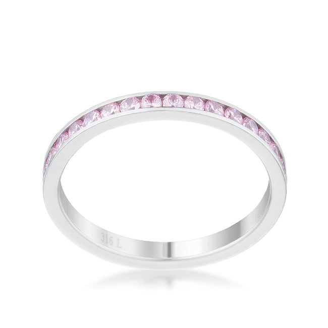 Teresa 0.5ct Pink CZ Stainless Steel Eternity Band