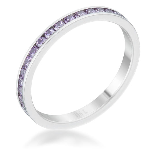 Teresa 0.5ct Lavender CZ Stainless Steel Eternity Band